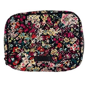 Vera Bradley Cord Organizer “Itsy Ditsy” Floral Pattern Black Red Retired